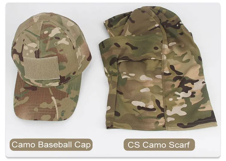 Casquettes de baseball pour l'été Snapback Sun chapeaux Camouflage extérieur Cagoule demi masque de Ski