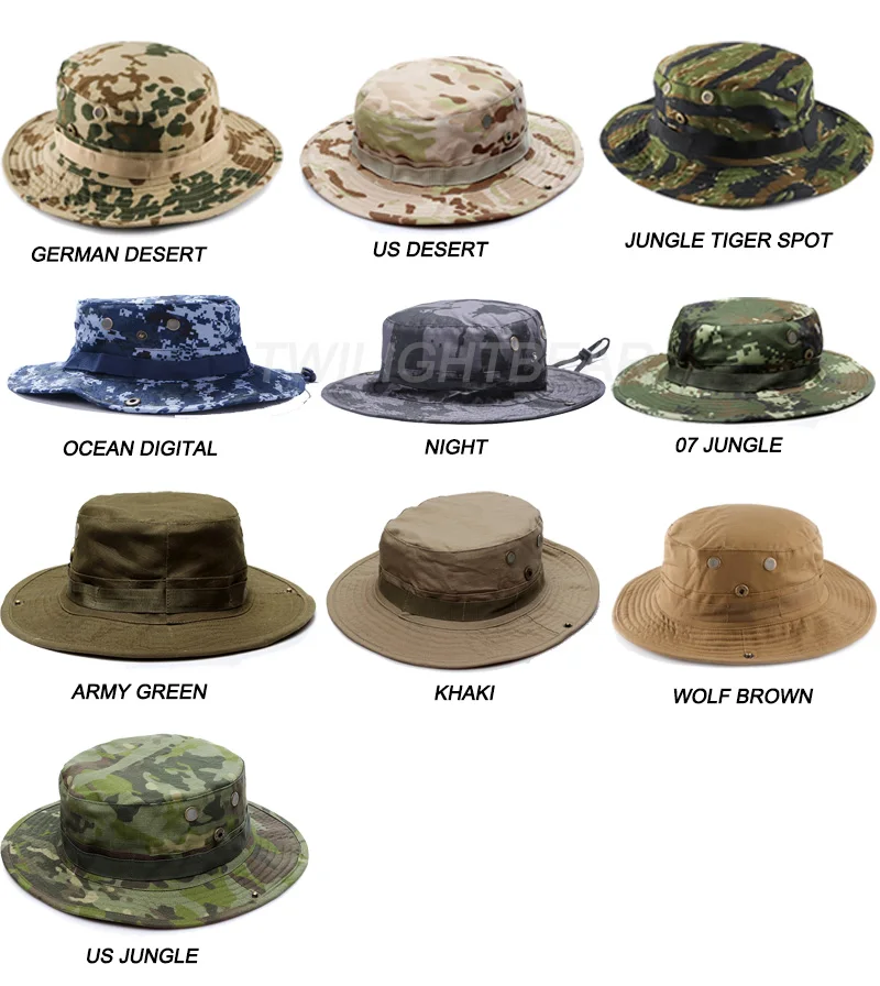 CAMSOsimplifié-Chapeau d'extérieur E27 Boonie, épais, pour chasse, randonnée, escalade, camping, AF056