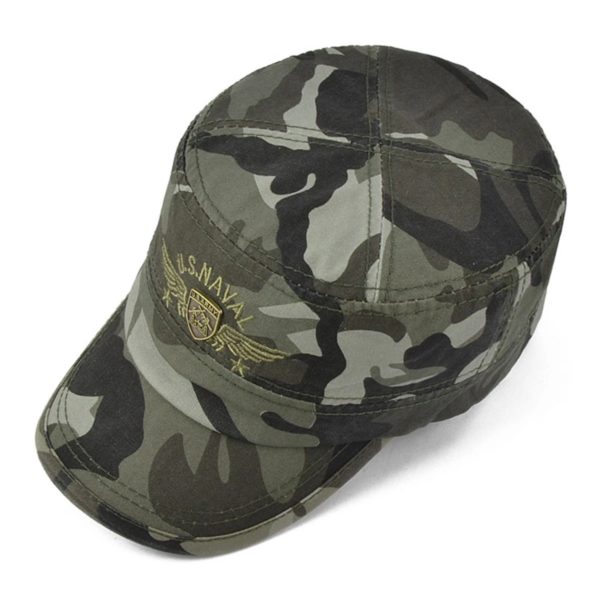 USNAVAL-Casquette de baseball brodée de lettres pour hommes, chapeaux décontractés réglables, casquettes militaires de capitaine, dessus plat, extérieur, printemps, automne, mode – Image 5