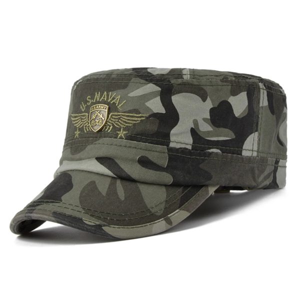 USNAVAL-Casquette de baseball brodée de lettres pour hommes, chapeaux décontractés réglables, casquettes militaires de capitaine, dessus plat, extérieur, printemps, automne, mode – Image 2