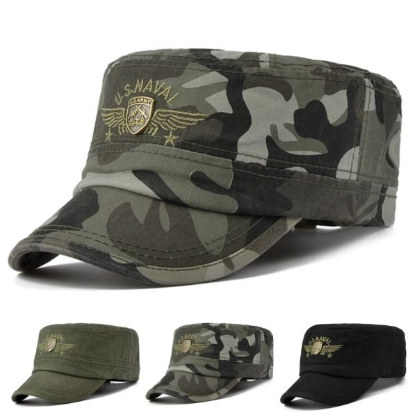 USNAVAL-Casquette de baseball brodée de lettres pour hommes, chapeaux décontractés réglables, casquettes militaires de capitaine, dessus plat, extérieur, printemps, automne, mode