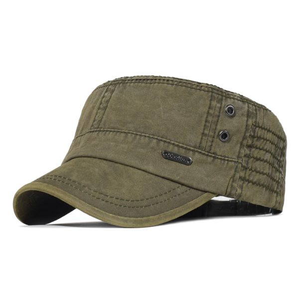 Casquettes plates vintage en coton délavé pour hommes et femmes, casquette militaire, chapeau haut de forme plat, design unique, quatre saisons