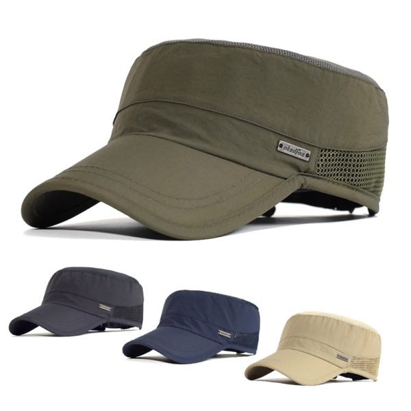 Casquette de Sport de plein air en maille à séchage rapide, casquette militaire pour hommes, casquette respirante de l'armée, chapeau à dessus plat, casquette de cyclisme, casquette de course à pied, casquette de Baseball