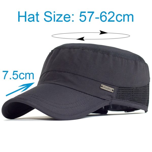 Casquette de Sport de plein air en maille à séchage rapide, casquette militaire pour hommes, casquette respirante de l'armée, chapeau à dessus plat, casquette de cyclisme, casquette de course à pied, casquette de Baseball – Image 2