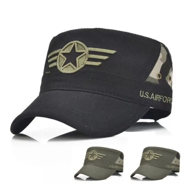 Chapeau de cadet ajustable en coton et polyester pour hommes, casquette de soleil respirante, chapeau de l'armée décontracté