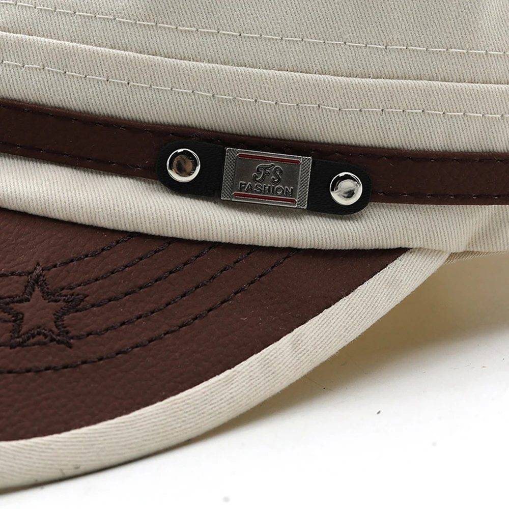 Chapeau de cadet décontracté unisexe, casquettes plates pour hommes, chapeaux à visière en coton, chapeaux de l'armée vintage, chapeau de papa adulte, casquette de baseball, mode, été, automne