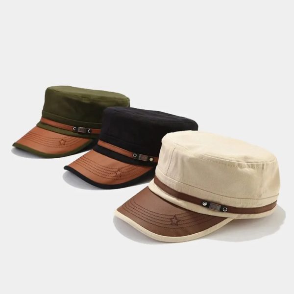 Chapeau de cadet décontracté unisexe, casquettes plates pour hommes, chapeaux à visière en coton, chapeaux de l'armée vintage, chapeau de papa adulte, casquette de baseball, mode, été, automne – Image 4