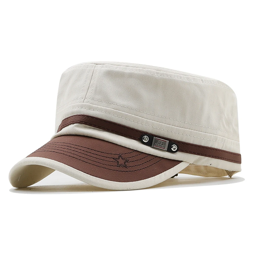 Chapeau de cadet décontracté unisexe, casquettes plates pour hommes, chapeaux à visière en coton, chapeaux de l'armée vintage, chapeau de papa adulte, casquette de baseball, mode, été, automne