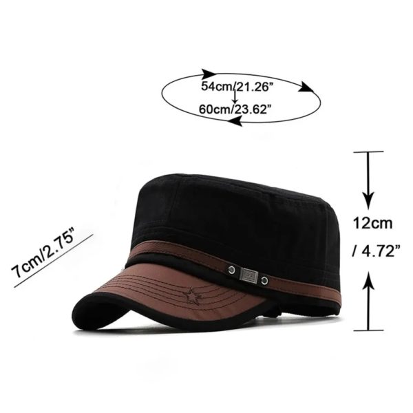 Chapeau de cadet décontracté unisexe, casquettes plates pour hommes, chapeaux à visière en coton, chapeaux de l'armée vintage, chapeau de papa adulte, casquette de baseball, mode, été, automne – Image 5