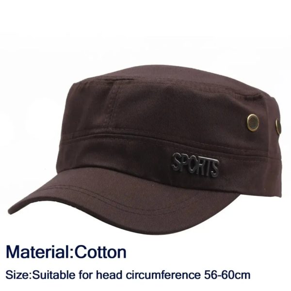 Chapeau de cadet décontracté unisexe, casquettes plates pour hommes, chapeaux à visière en coton, chapeaux de l'armée vintage, chapeau de papa adulte, casquette de baseball, mode, été, automne – Image 6