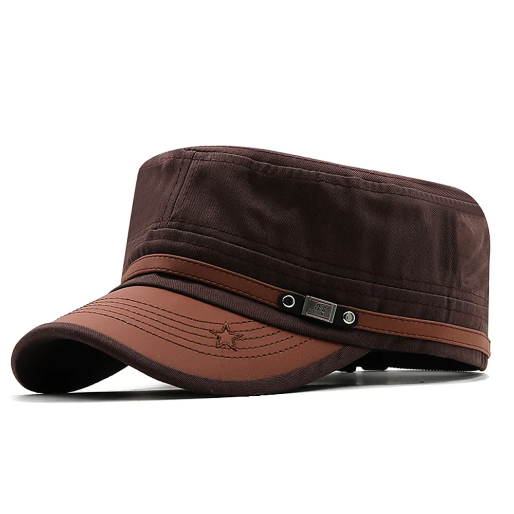 Chapeau de cadet décontracté unisexe, casquettes plates pour hommes, chapeaux à visière en coton, chapeaux de l'armée vintage, chapeau de papa adulte, casquette de baseball, mode, été, automne