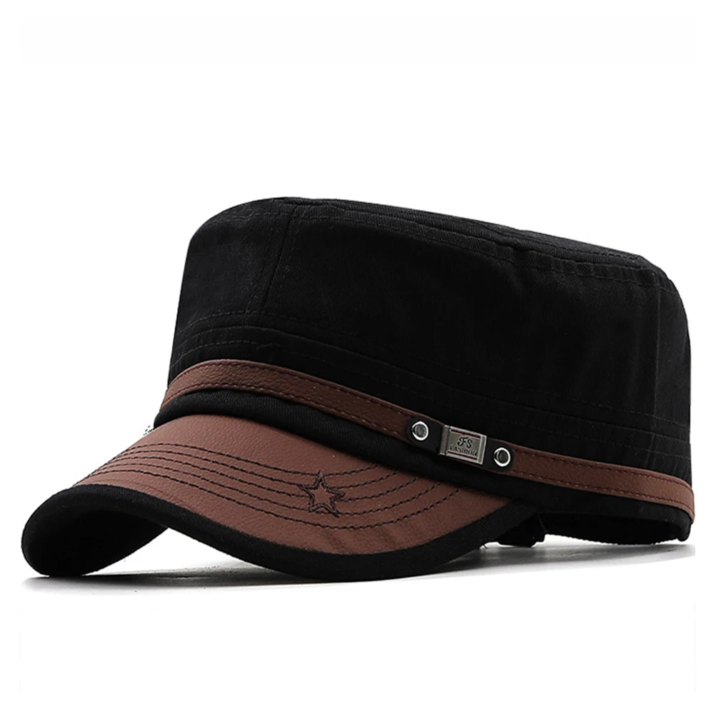 Chapeau de cadet décontracté unisexe, casquettes plates pour hommes, chapeaux à visière en coton, chapeaux de l'armée vintage, chapeau de papa adulte, casquette de baseball, mode, été, automne