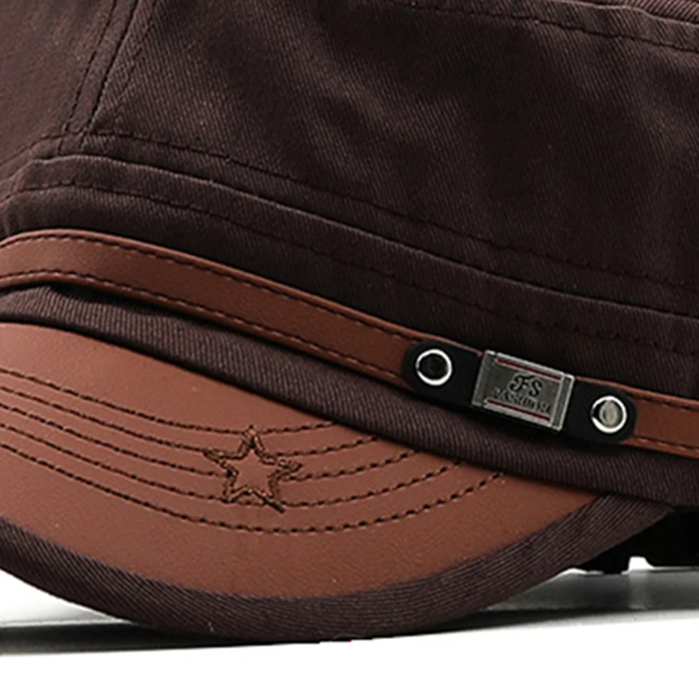 Chapeau de cadet décontracté unisexe, casquettes plates pour hommes, chapeaux à visière en coton, chapeaux de l'armée vintage, chapeau de papa adulte, casquette de baseball, mode, été, automne