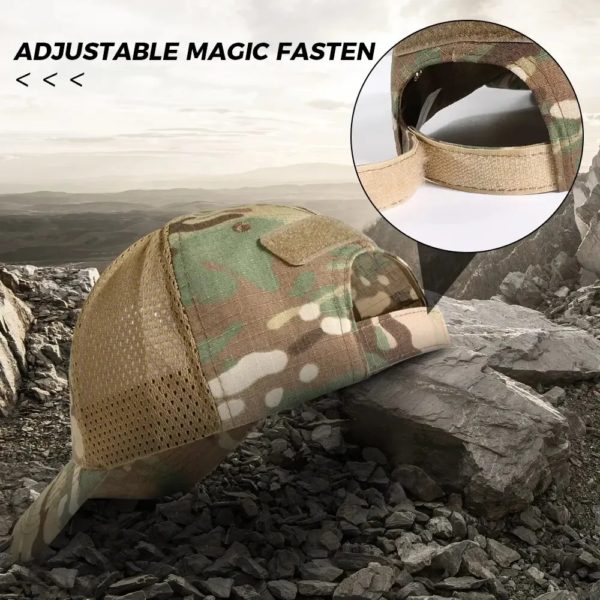 CamSolomon-Casquette de Baseball Militaire pour Homme, Chapeau de Soleil Classique, Skip Armée, Paintball, Basketball, Football – Image 3