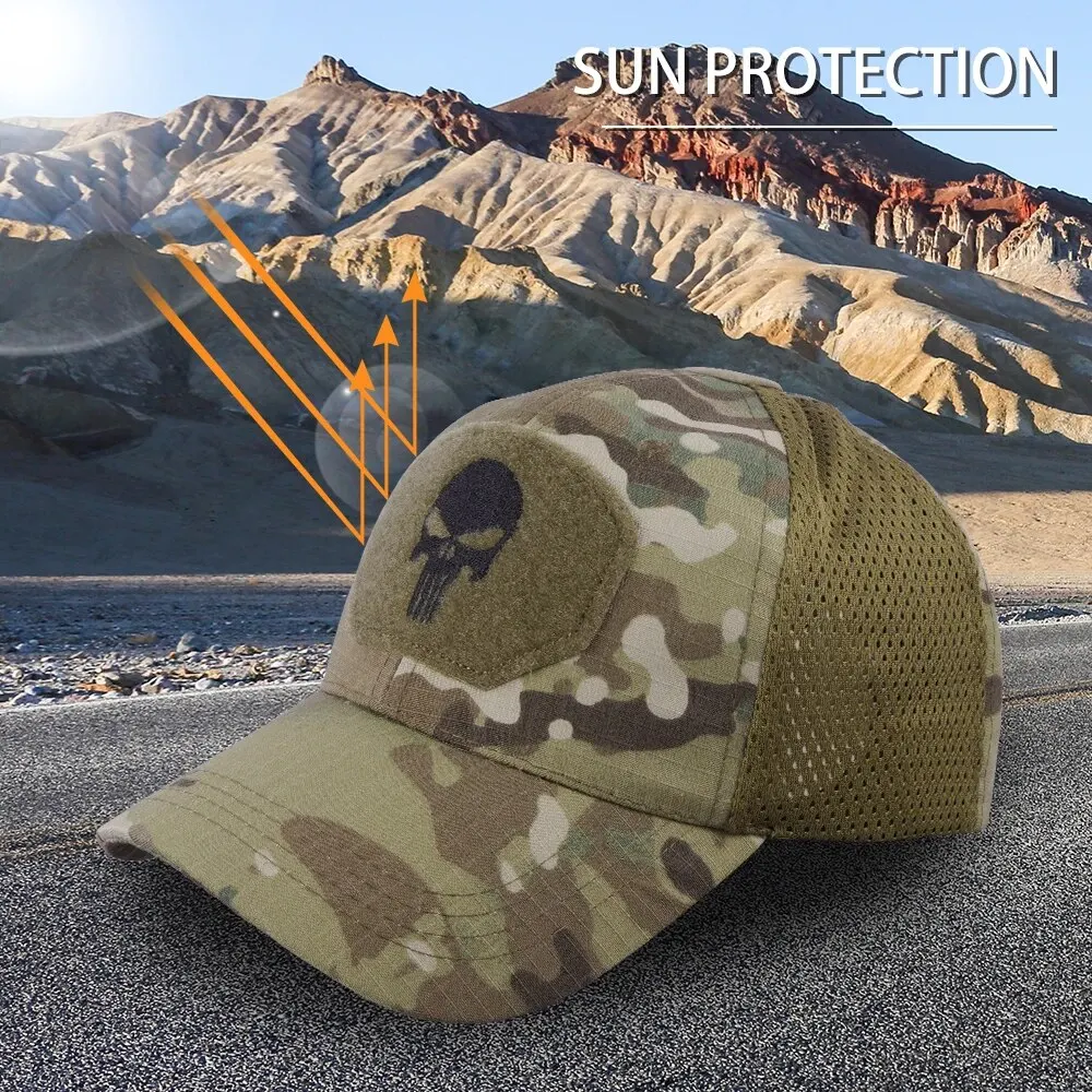 CamSolomon-Casquette de Baseball Militaire pour Homme, Chapeau de Soleil Classique, Skip Armée, Paintball, Basketball, Football