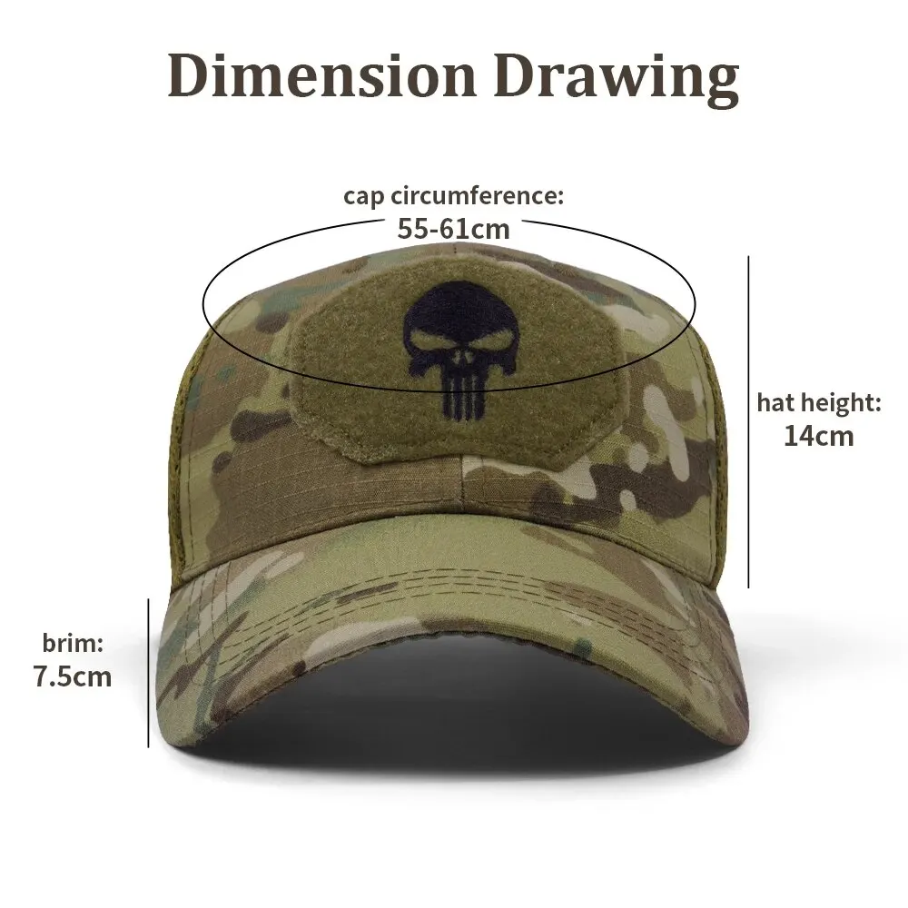 CamSolomon-Casquette de Baseball Militaire pour Homme, Chapeau de Soleil Classique, Skip Armée, Paintball, Basketball, Football
