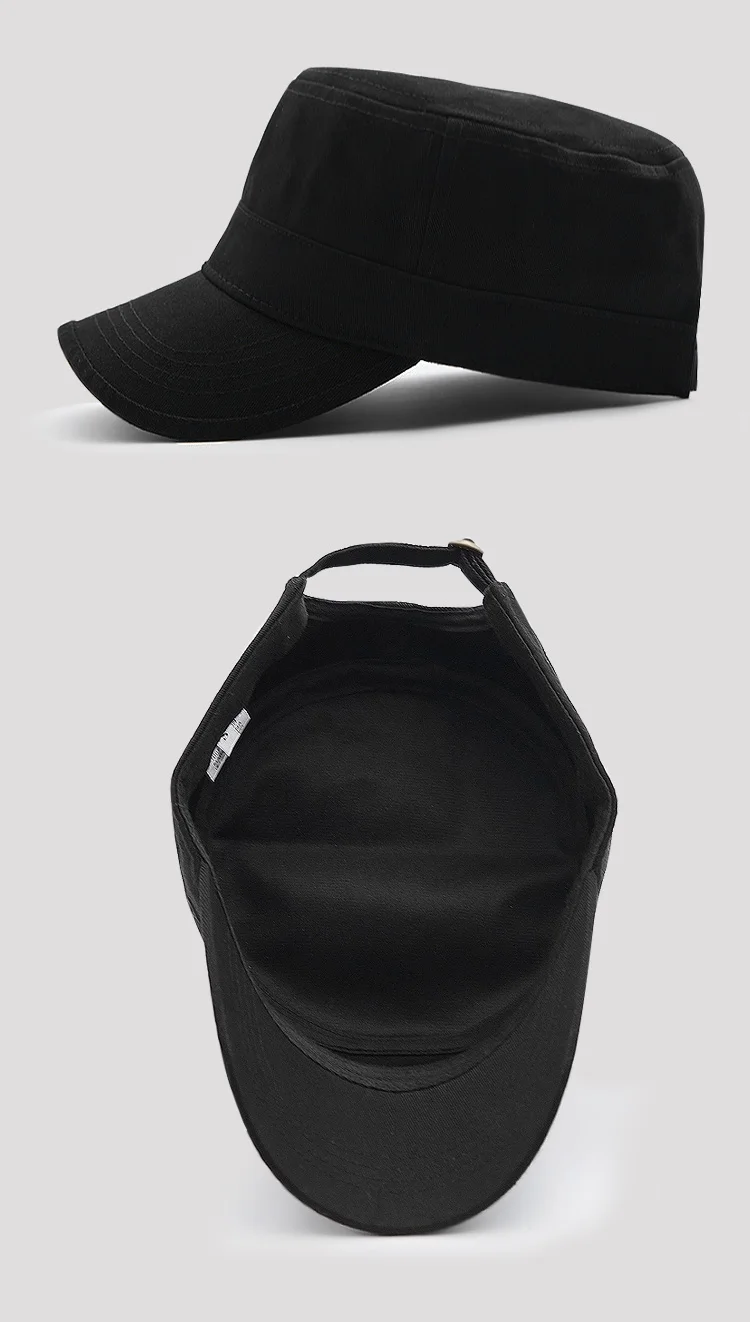 Casquette de baseball à grosse tête pour homme, couvre-chef militaire en pur coton, plat, grande taille, pour l'extérieur, en polyester, pour l'été, 55-60cm, 60-65cm