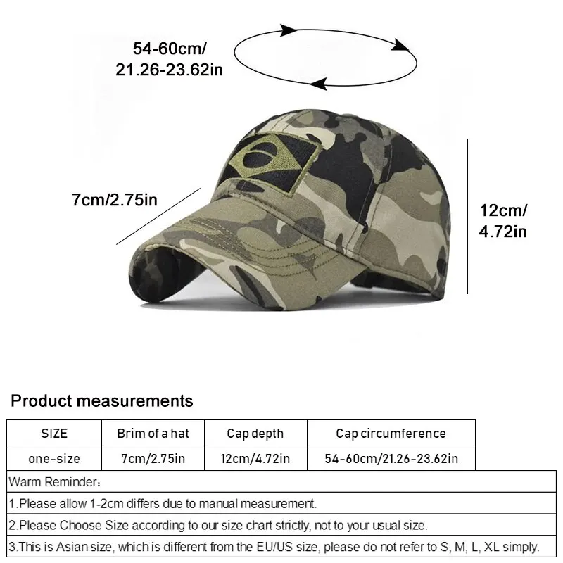 Casquette de baseball brodée CamSolomon Army pour hommes, casquettes de sensation brésilienne, sports de plein air, chapeau DulDad, chapeaux de chasse décontractés