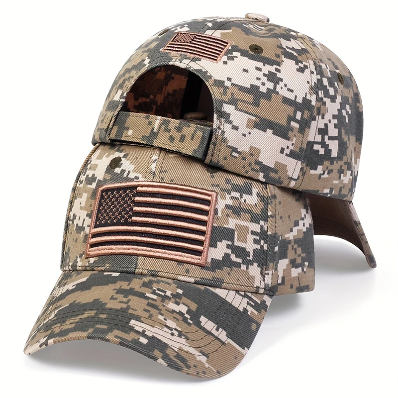Casquettes de baseball unisexes US Feel brodées, chapeaux décontractés réglables, chapeau de protection solaire, armée, extérieur, printemps, automne