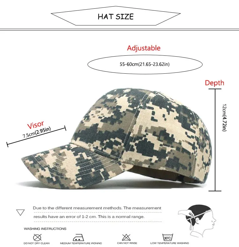 CamSolomon-Casquette de Baseball pour Homme et Femme, Style Hip Hop, Camouflage, Armée, Bon Marché