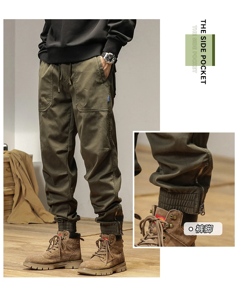 HIQOR-Pantalon Cargo Classique pour Homme, Salopette de Camping, Baggy Épais, Randonnée en Plein Air, Jogging de l'Armée, Hiver