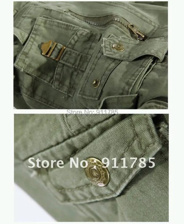 Salopette délavée multi-poches pour hommes, pantalon cargo militaire en coton ample, pantalon uniforme, grande taille 28-42 – Image 5