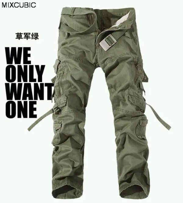 Salopette délavée multi-poches pour hommes, pantalon cargo militaire en coton ample, pantalon uniforme, grande taille 28-42