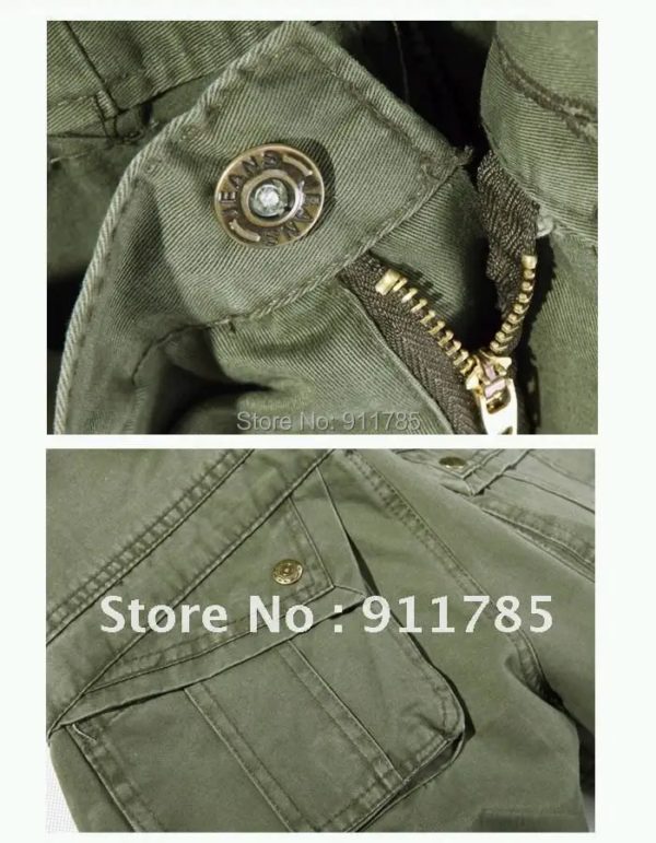 Salopette délavée multi-poches pour hommes, pantalon cargo militaire en coton ample, pantalon uniforme, grande taille 28-42 – Image 4
