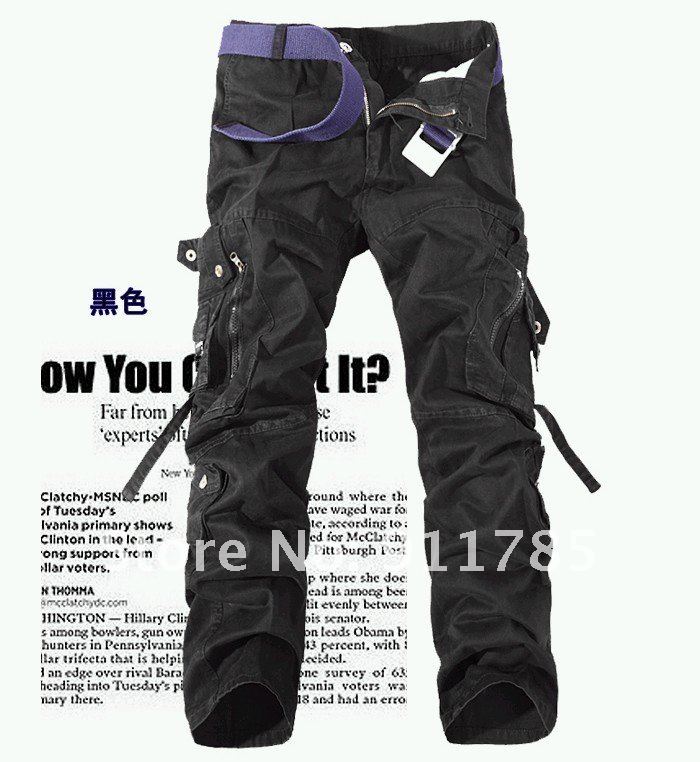 Salopette délavée multi-poches pour hommes, pantalon cargo militaire en coton ample, pantalon uniforme, grande taille 28-42
