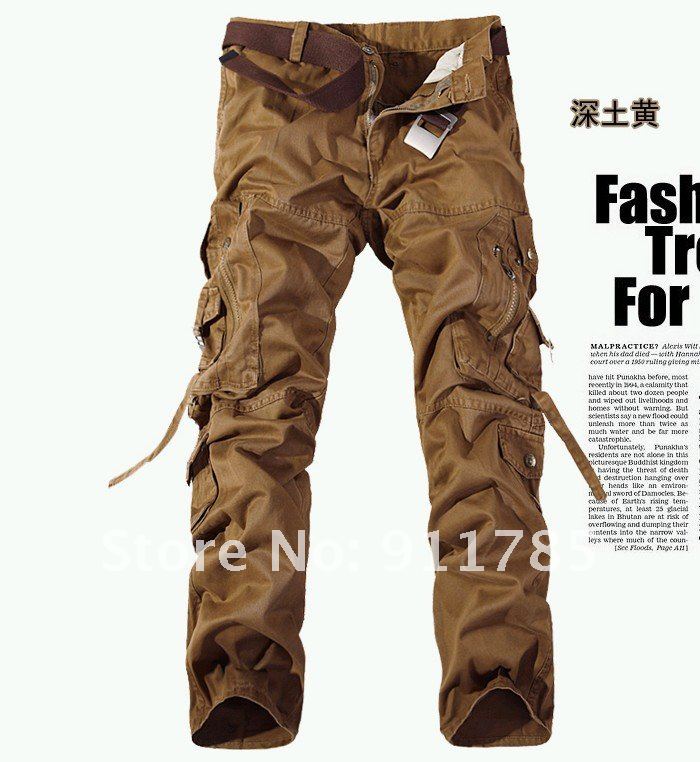 Salopette délavée multi-poches pour hommes, pantalon cargo militaire en coton ample, pantalon uniforme, grande taille 28-42