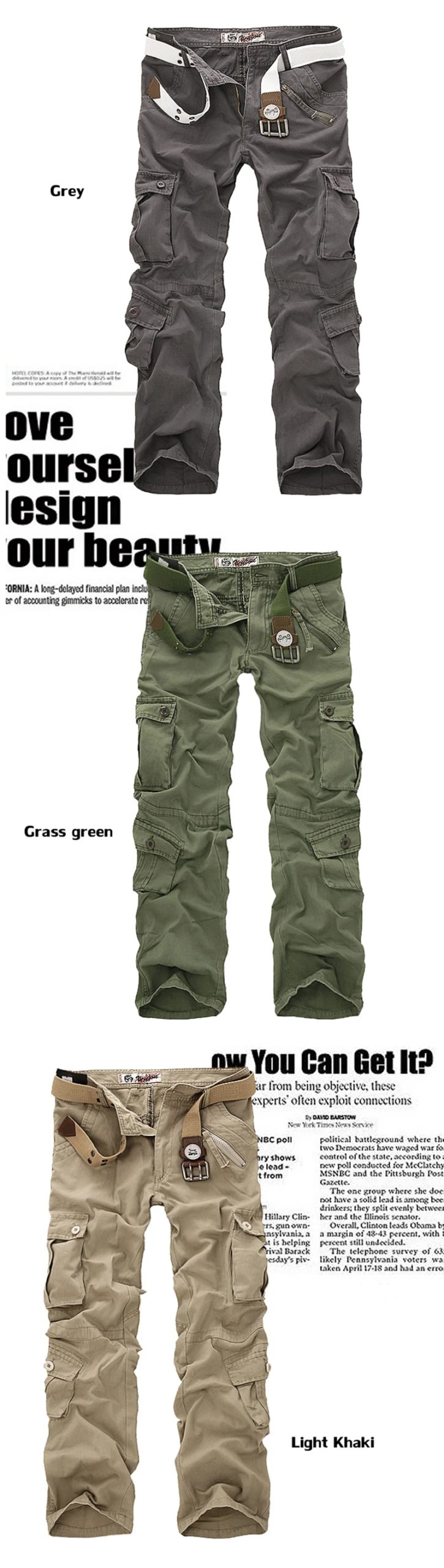 Pantalon cargo militaire à poches multiples pour hommes, jogging de rue, grande taille 44, camsalomon, haute qualité, long, décontracté, fjadt