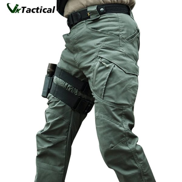 Pantalon cargo décontracté pour homme avec de nombreuses poches, pantalon militaire de ville, vêtements imperméables, SWAT Skip, armée, fjMen, 5XL