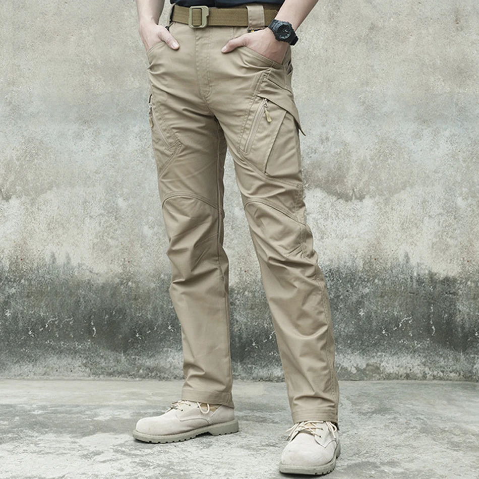 Pantalon cargo décontracté pour homme avec de nombreuses poches, pantalon militaire de ville, vêtements imperméables, SWAT Skip, armée, fjMen, 5XL