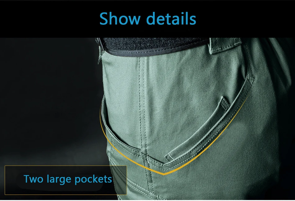 Pantalon cargo décontracté pour homme avec de nombreuses poches, pantalon militaire de ville, vêtements imperméables, SWAT Skip, armée, fjMen, 5XL