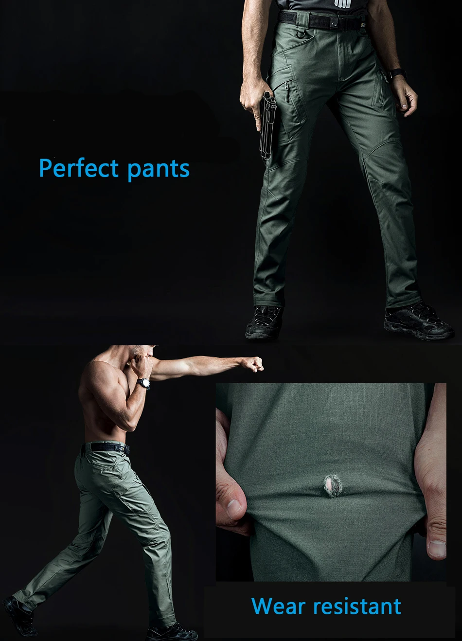 Pantalon cargo décontracté pour homme avec de nombreuses poches, pantalon militaire de ville, vêtements imperméables, SWAT Skip, armée, fjMen, 5XL
