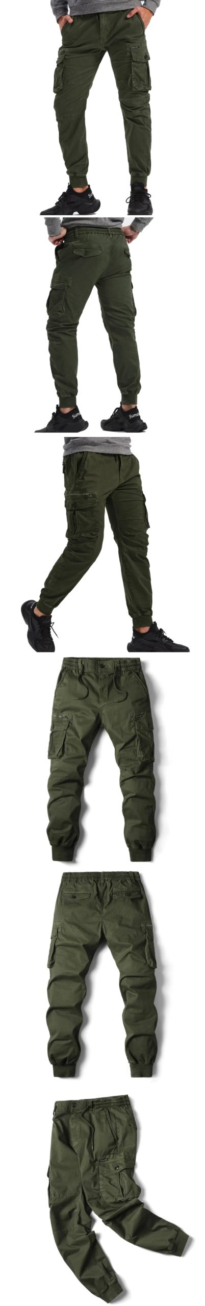 Pantalon Cargo en Coton pour Homme, Jogging, Décontracté, Book ine Longueur, Style Militaire, Streetwear, Survêtement de Travail, Taille FjPlus