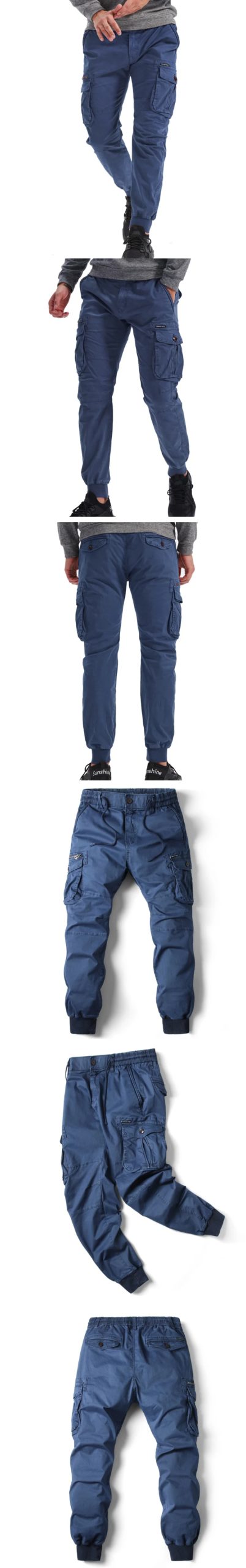 Pantalon Cargo en Coton pour Homme, Jogging, Décontracté, Book ine Longueur, Style Militaire, Streetwear, Survêtement de Travail, Taille FjPlus