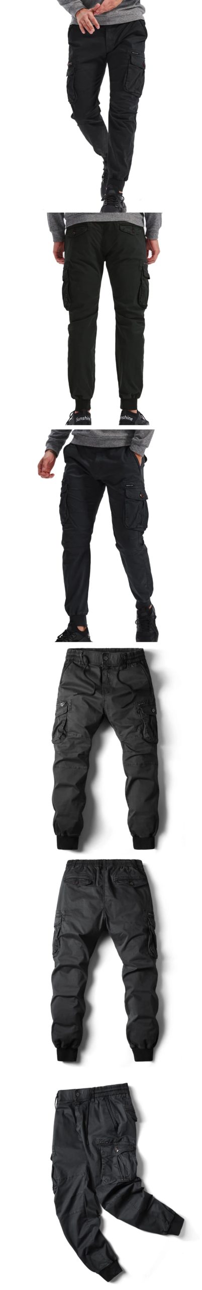 Pantalon Cargo en Coton pour Homme, Jogging, Décontracté, Book ine Longueur, Style Militaire, Streetwear, Survêtement de Travail, Taille FjPlus