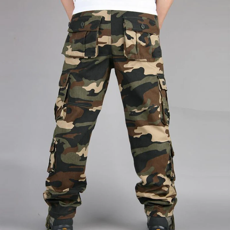 Pantalon Cargo pour Homme Style Camouflage Multi-Poches, Vêtement Ample Décontracté, Thème Armée Militaire, Tactique, de Combat, 44