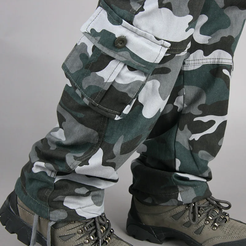 Pantalon Cargo pour Homme Style Camouflage Multi-Poches, Vêtement Ample Décontracté, Thème Armée Militaire, Tactique, de Combat, 44