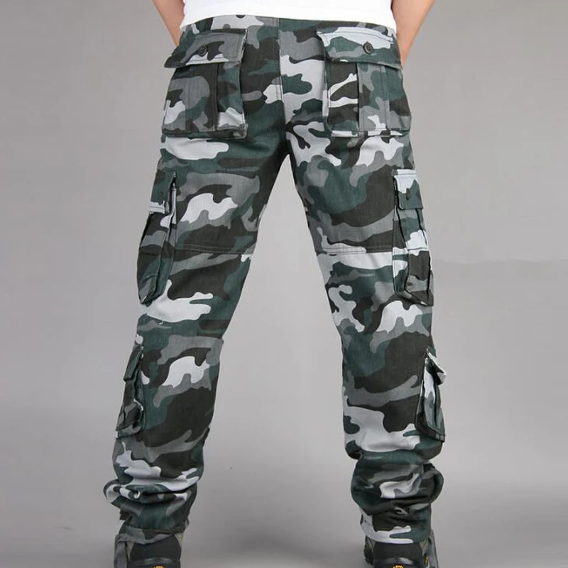 Pantalon Cargo pour Homme Style Camouflage Multi-Poches, Vêtement Ample Décontracté, Thème Armée Militaire, Tactique, de Combat, 44