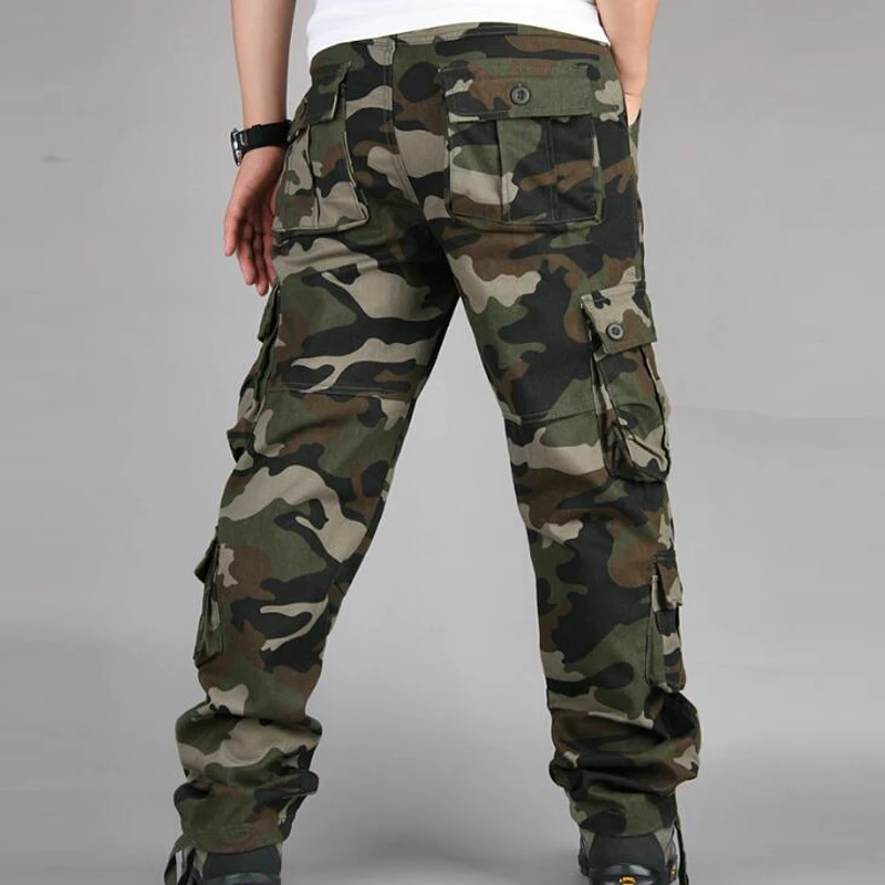 Pantalon Cargo pour Homme Style Camouflage Multi-Poches, Vêtement Ample Décontracté, Thème Armée Militaire, Tactique, de Combat, 44