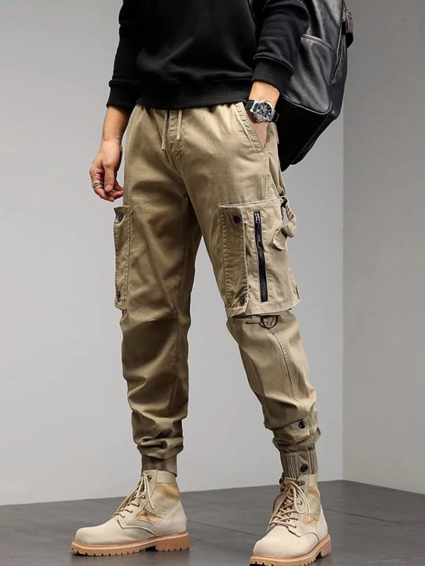 Pantalon ample de style militaire pour hommes, leggings décontractés, marque de tendance, neuf points, 2024 – Image 3