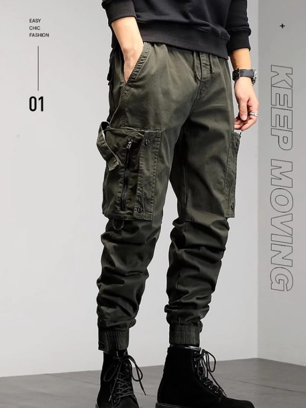 Pantalon ample de style militaire pour hommes, leggings décontractés, marque de tendance, neuf points, 2024