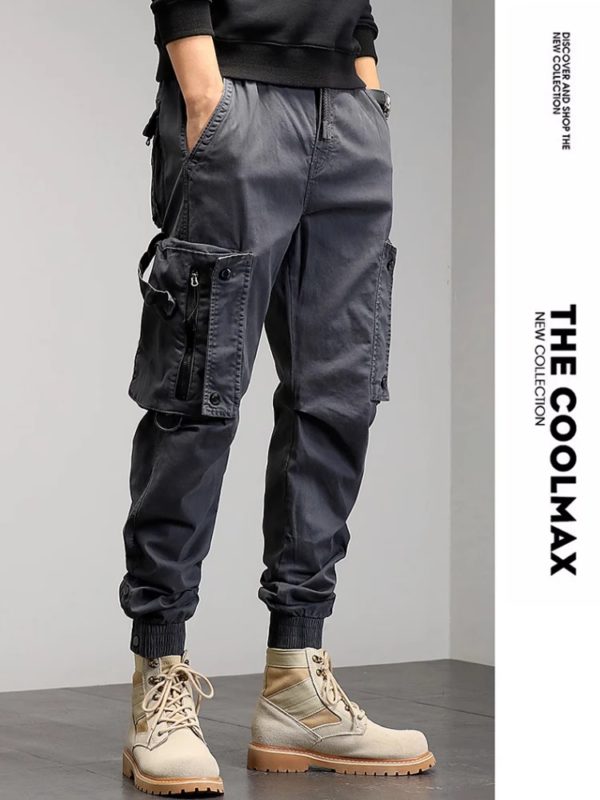 Pantalon ample de style militaire pour hommes, leggings décontractés, marque de tendance, neuf points, 2024 – Image 5