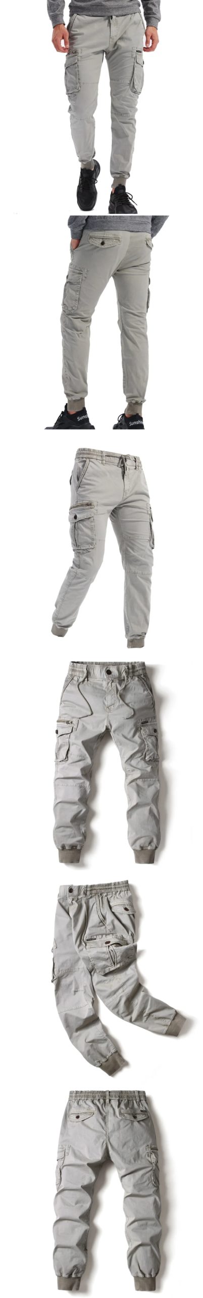 Pantalon cargo multi-poches en coton pour hommes, Duljoggers décontractés, vêtements de l'armée noirs, mode fjWork, nouveau, 2024