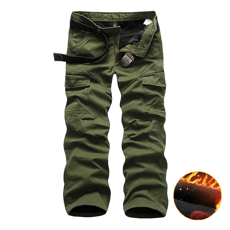 Pantalon cargo monochrome multi-poches pour homme, camouflage, skip, travail décontracté, armée militaire, fjMan, sans ceinture, sourire intérieur, hiver, CP03
