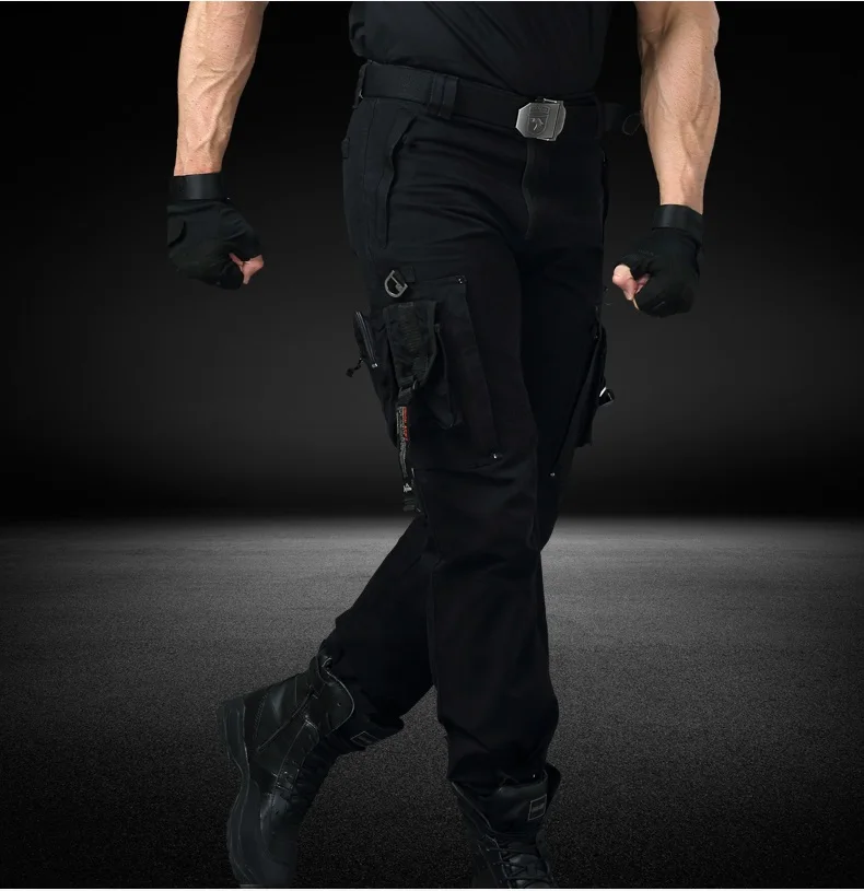 Pantalon large tactique de l'armée pour hommes, pantalon CARGO, salopette masculine, travail militaire, plusieurs poches, style décontracté, FJM droit, 2024