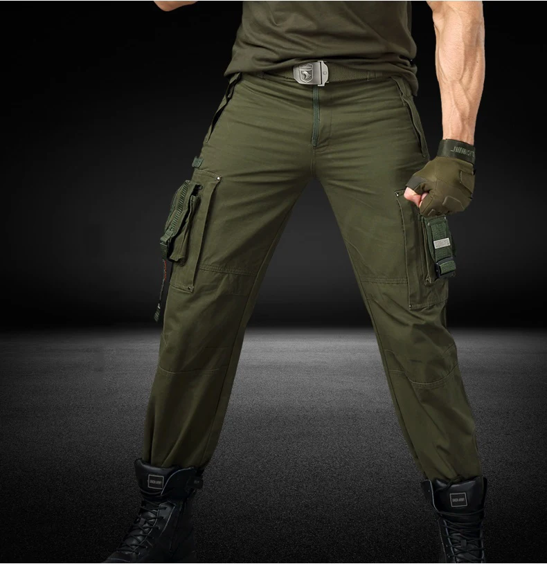 Pantalon large tactique de l'armée pour hommes, pantalon CARGO, salopette masculine, travail militaire, plusieurs poches, style décontracté, FJM droit, 2024