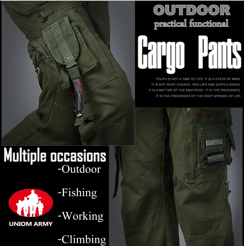 Pantalon large tactique de l'armée pour hommes, pantalon CARGO, salopette masculine, travail militaire, plusieurs poches, style décontracté, FJM droit, 2024